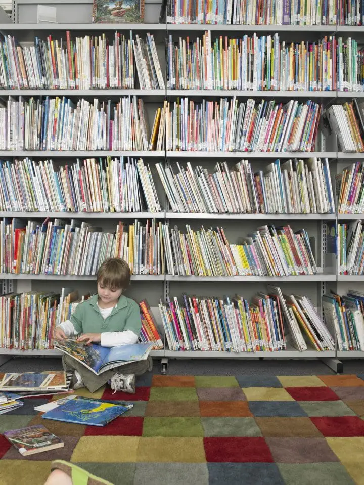 Child reading books