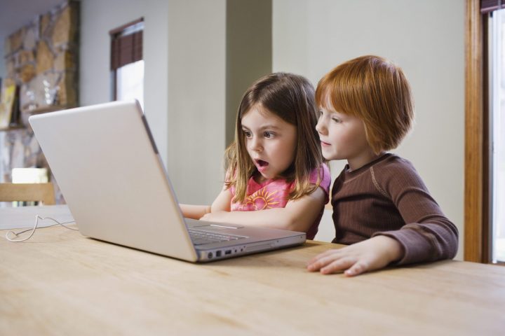 Children on a computer
