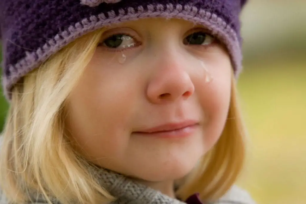 A little girl crying