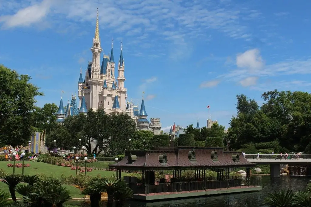 Walt Disney castle with blue rooftops