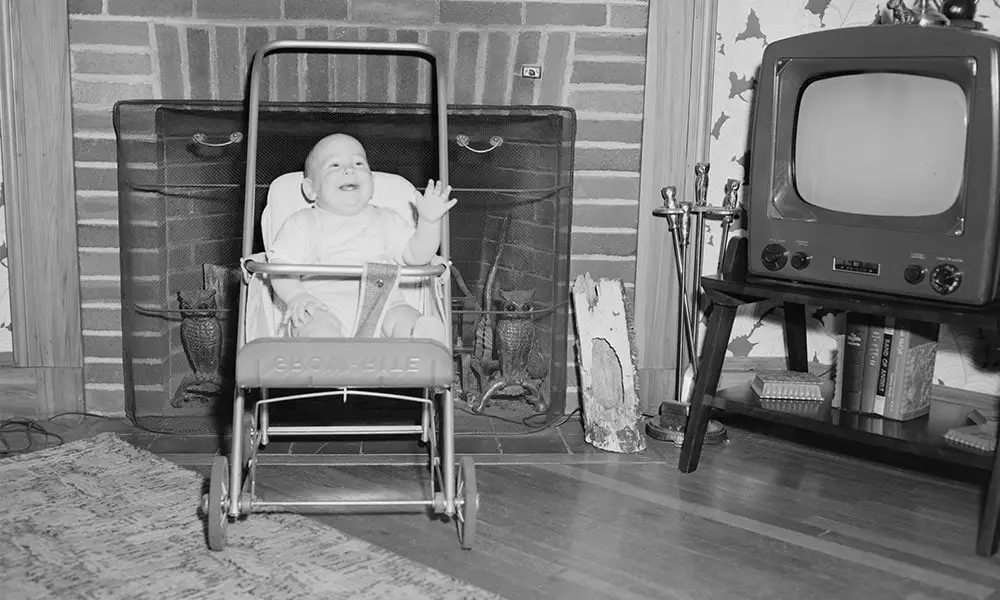 monitoring baby on a stroller