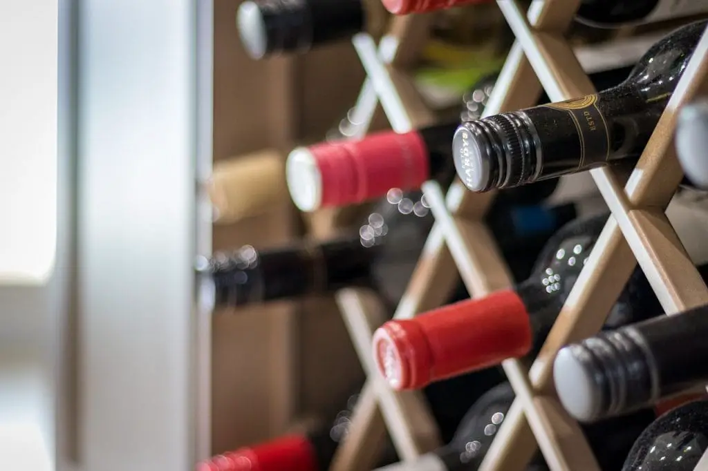 bottles of wine in wine rack