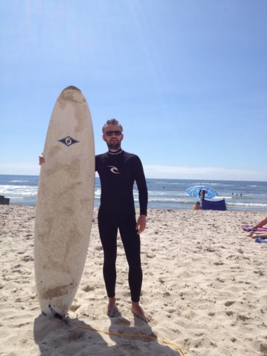 Man with a longboard