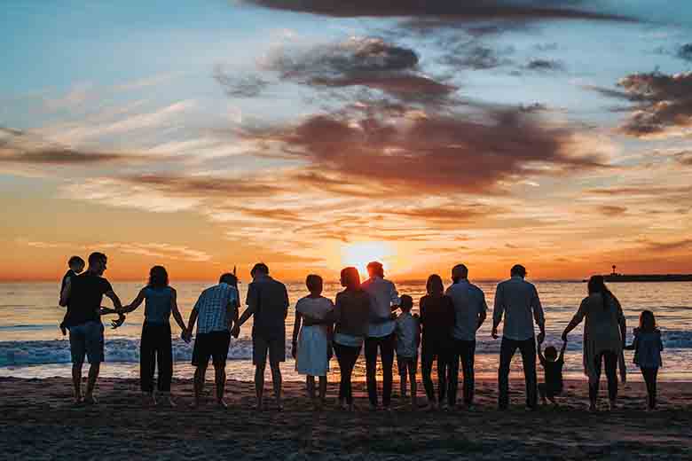 Family in the beach