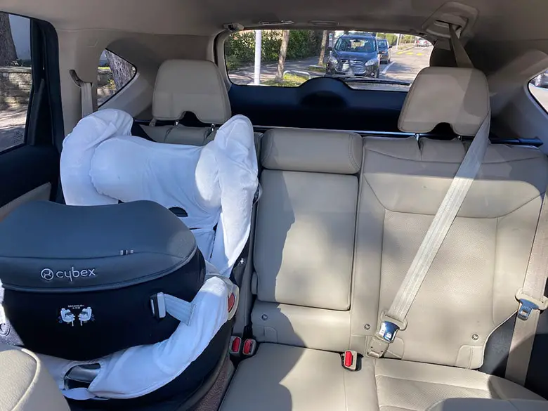 Car seat in a wide view captured