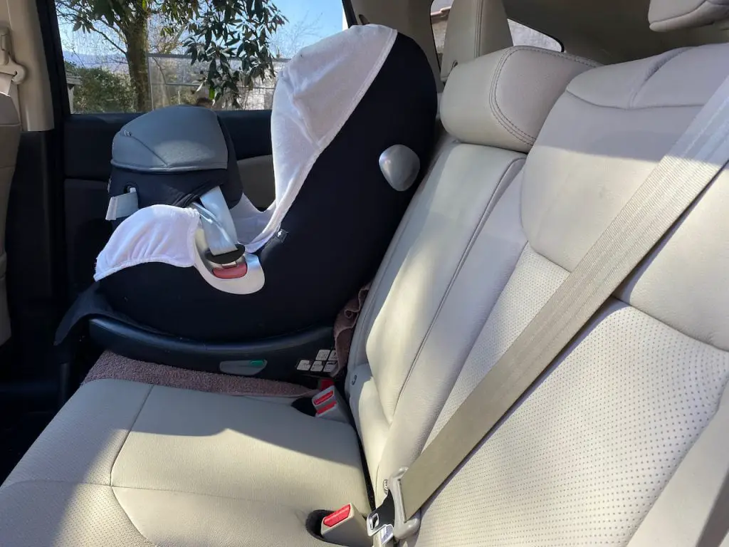 Car seat, side view position image