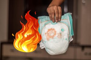 burn graphics on diaper image